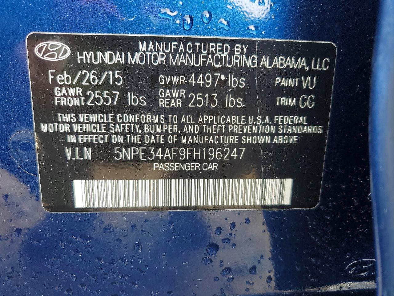 2015 HYUNDAI SONATA SPORT photo 23