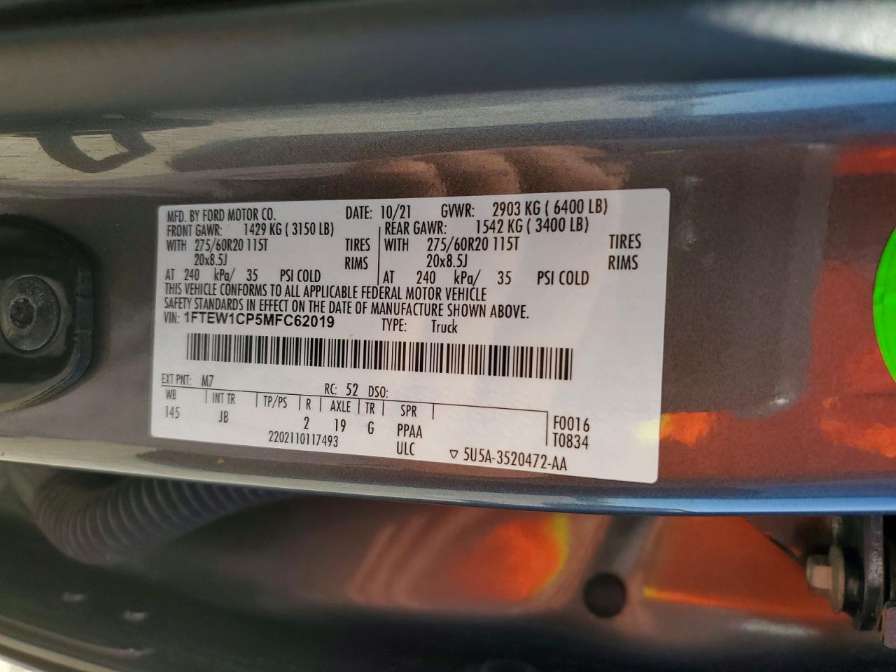 2021 FORD F150 SUPERCREW photo 12