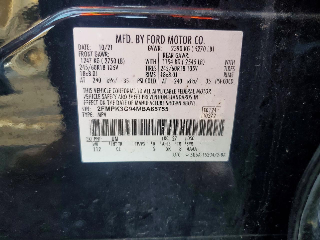 2021 FORD EDGE SE photo 14
