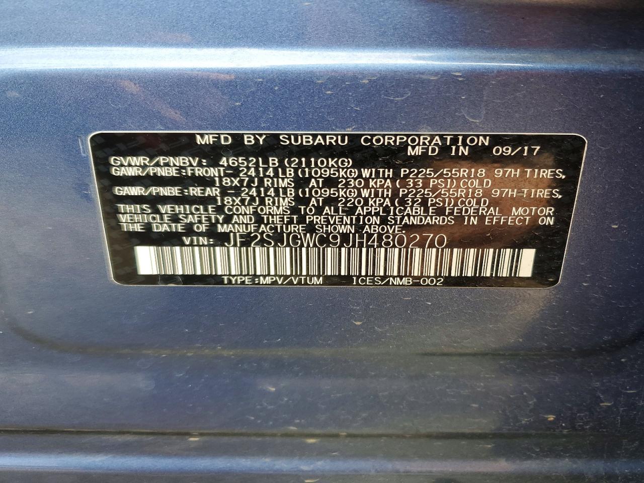 2018 SUBARU FORESTER 2.0XT TOURING photo 14