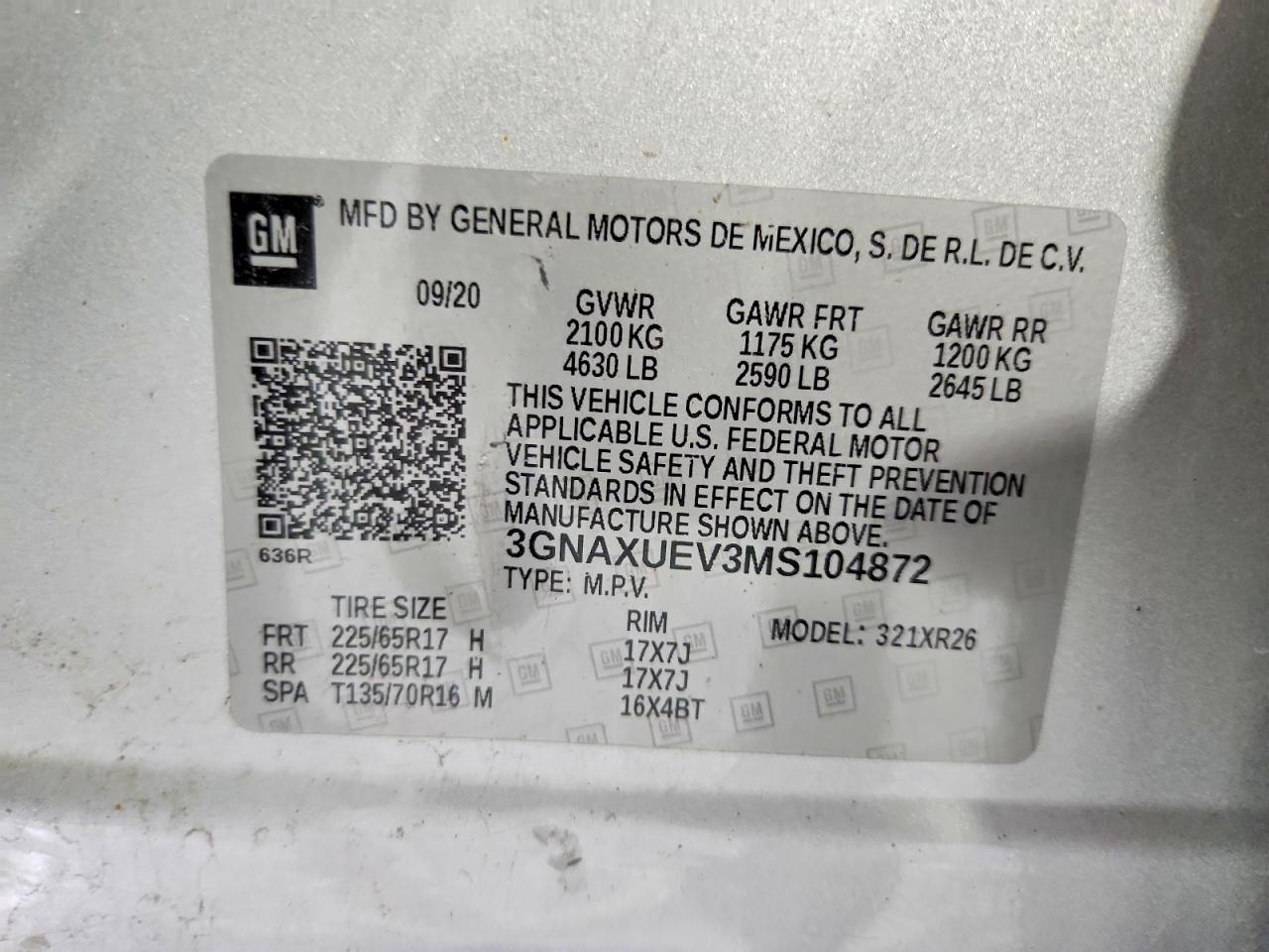 2021 CHEVROLET EQUINOX LT photo 13