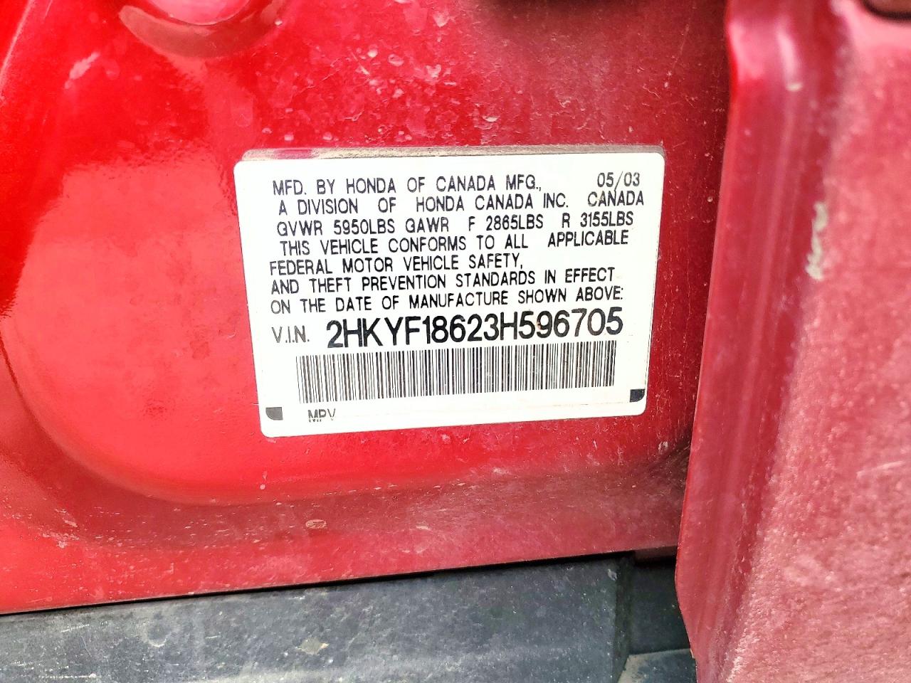 2003 HONDA PILOT EXL photo 13