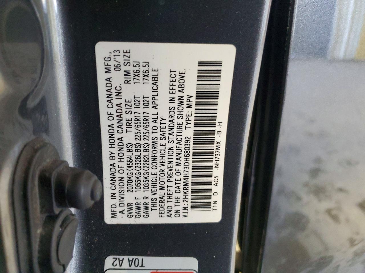 2013 HONDA CR-V EXL photo 14