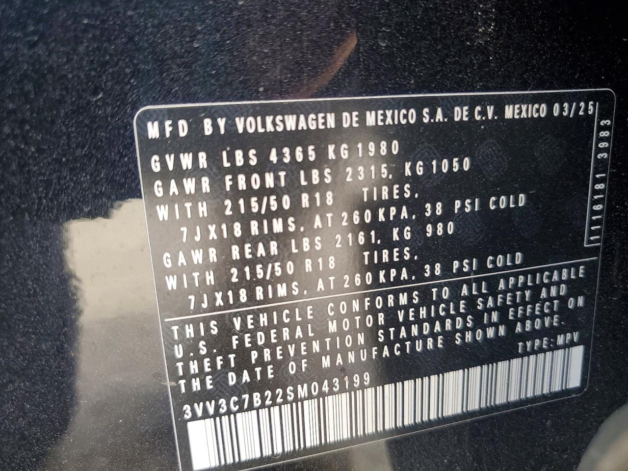 2025 VOLKSWAGEN TAOS SE BLACK photo 27