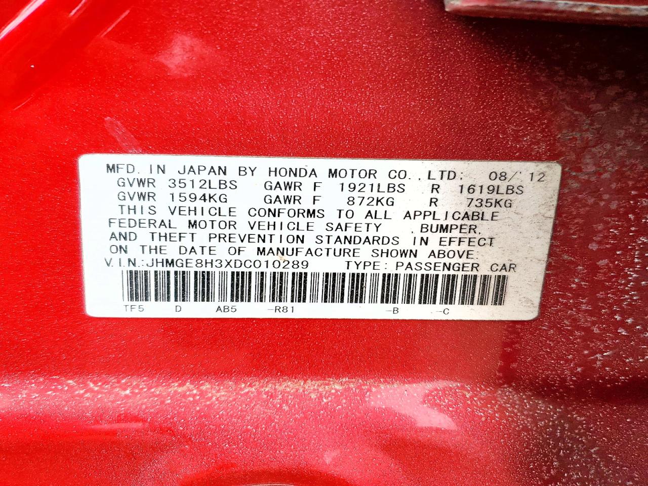 2013 HONDA FIT photo 12