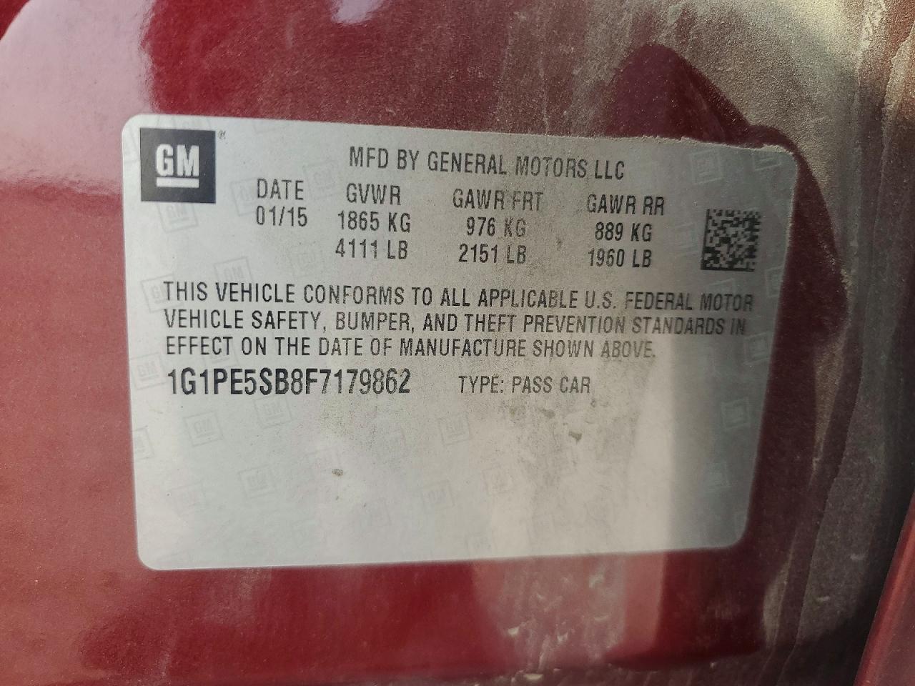 2015 CHEVROLET CRUZE LT photo 23