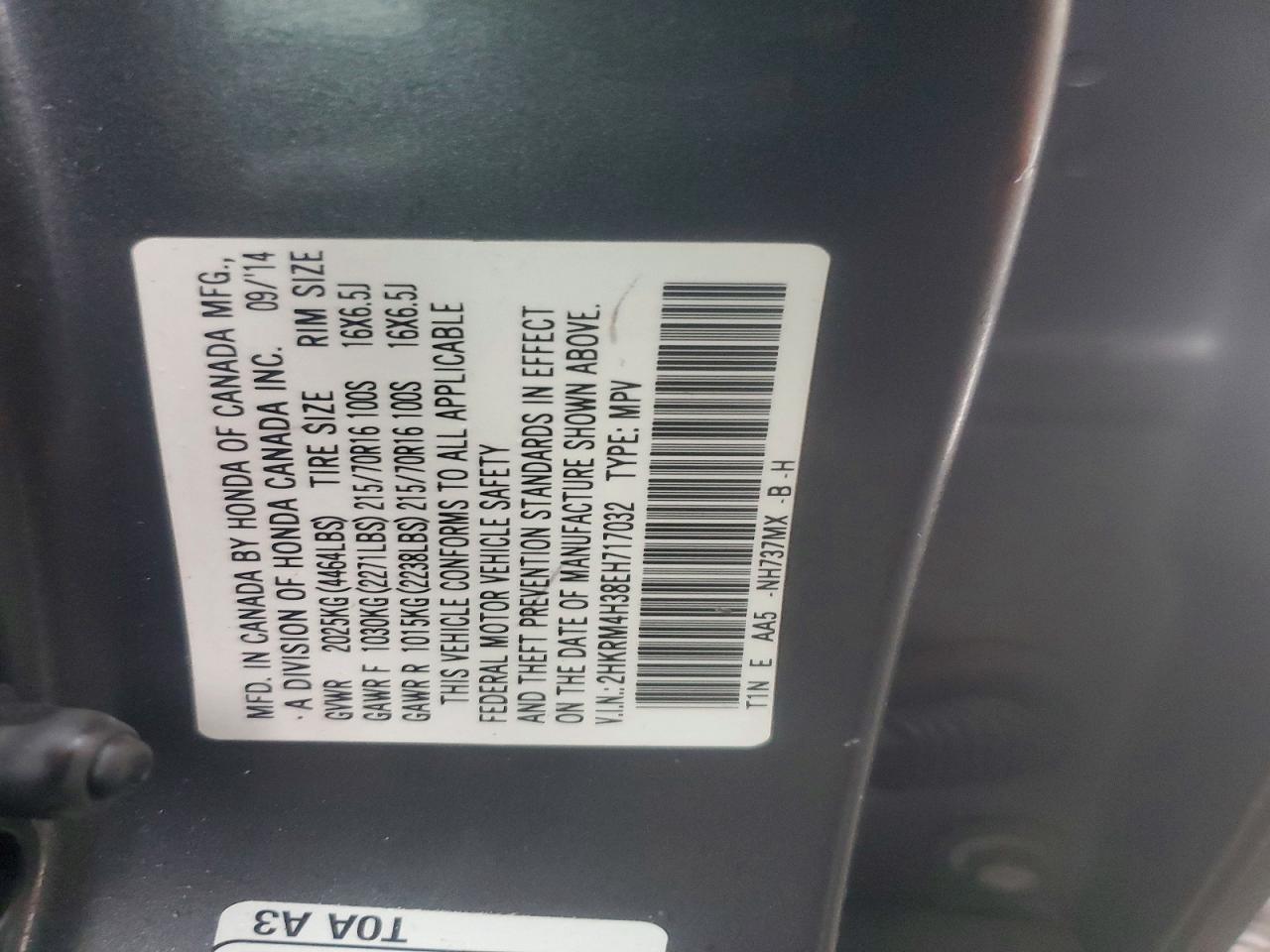 2014 HONDA CR-V LX photo 13