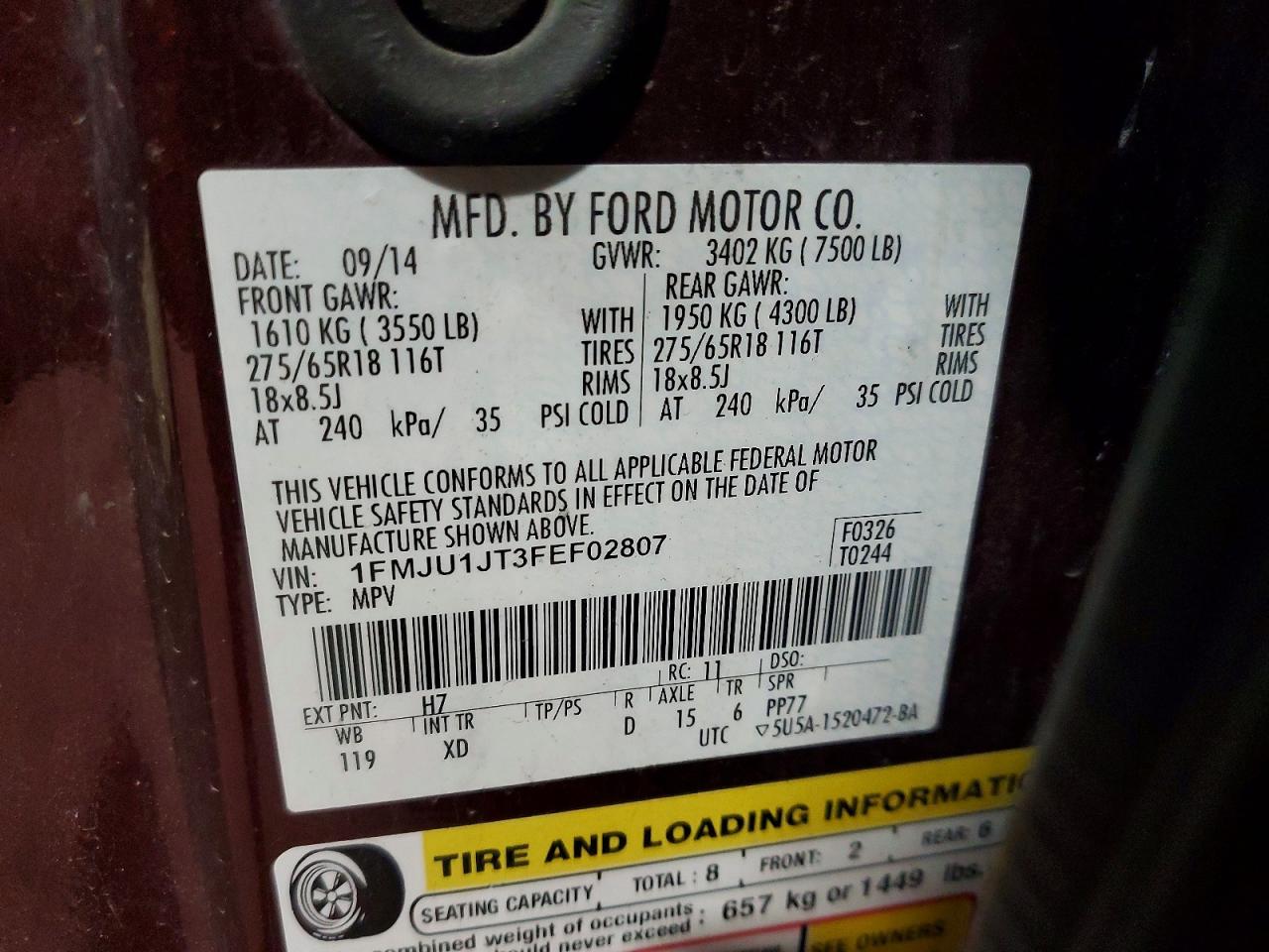 2015 FORD EXPEDITION XLT photo 40