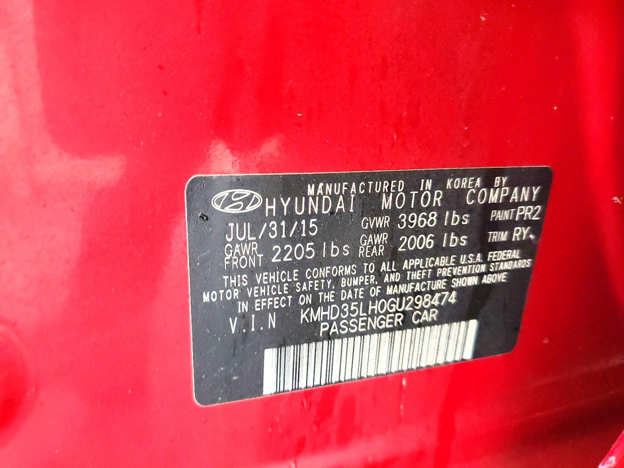 2016 HYUNDAI ELANTRA GT BASE photo 13