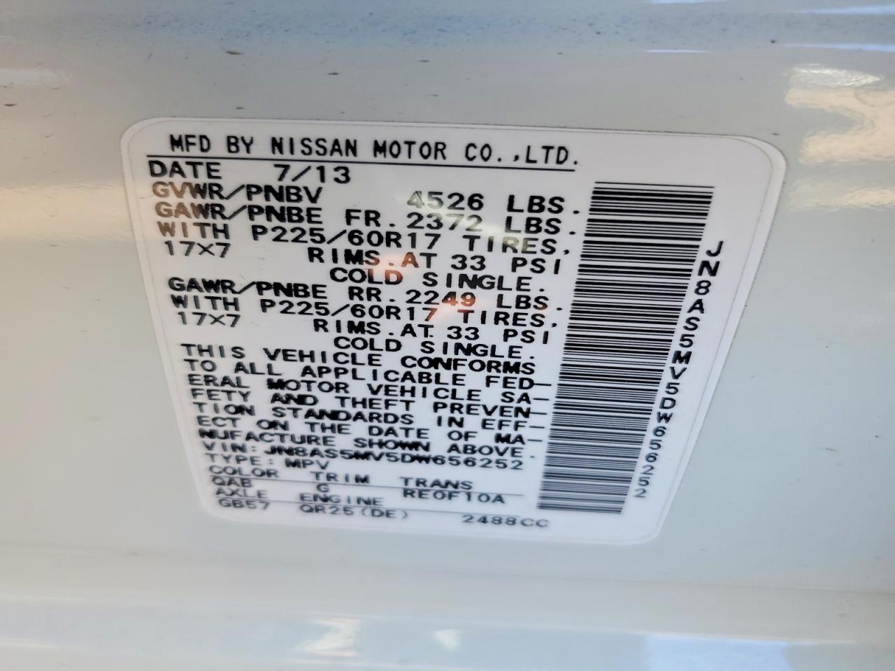 2013 NISSAN ROGUE S photo 12