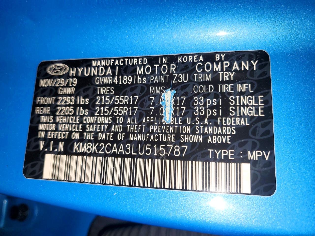 2020 HYUNDAI KONA SEL photo 13