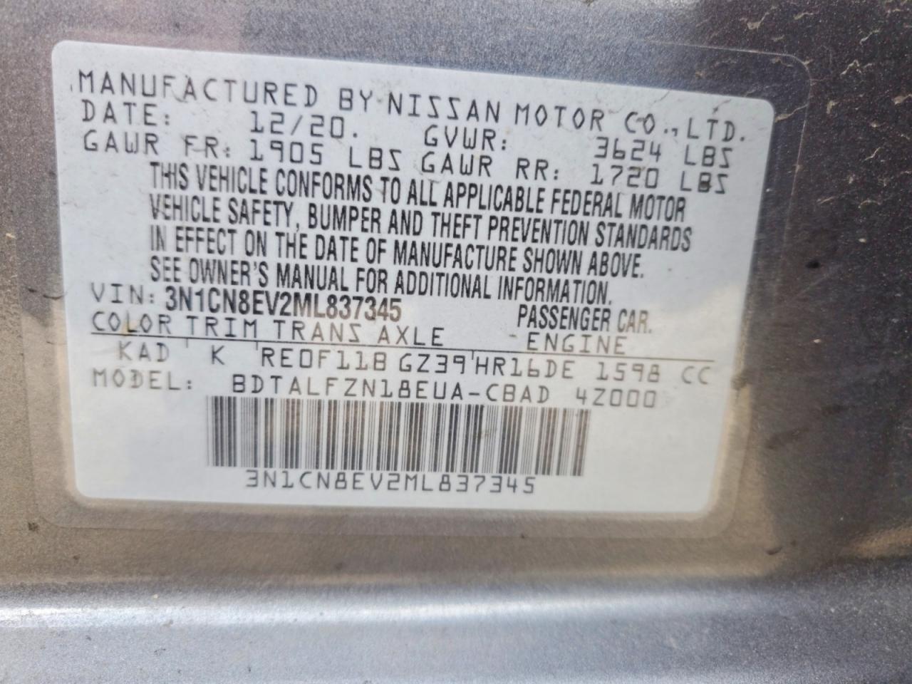 2021 NISSAN VERSA SV photo 34