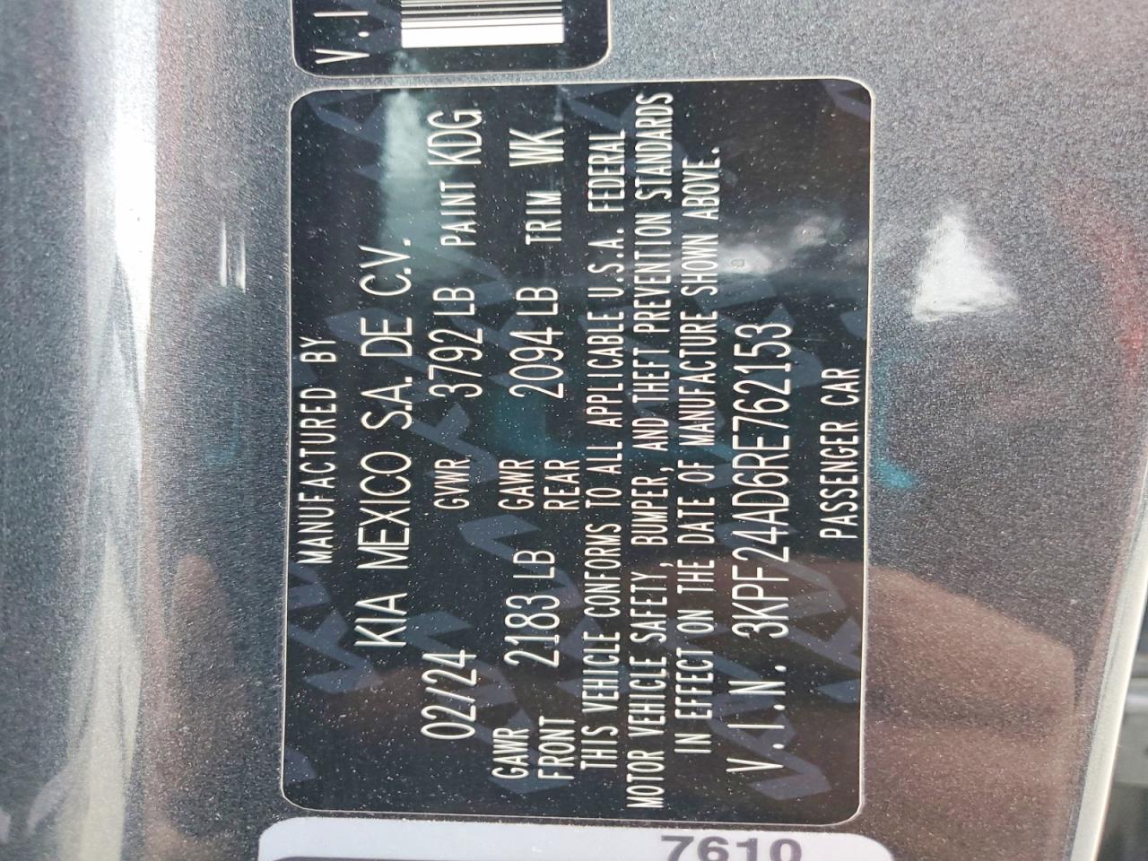 2024 KIA FORTE LX photo 12