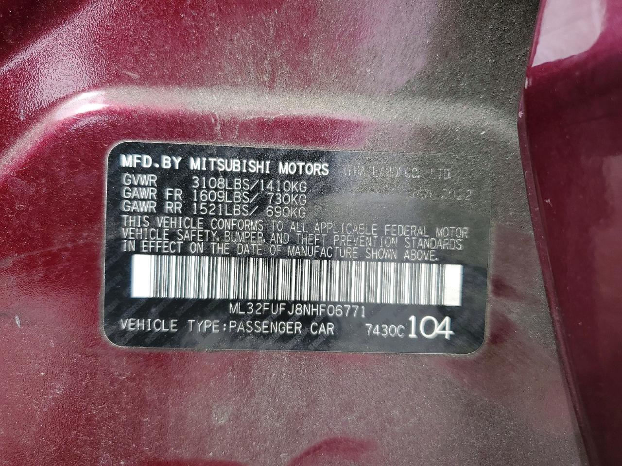 2022 MITSUBISHI MIRAGE G4 ES photo 12