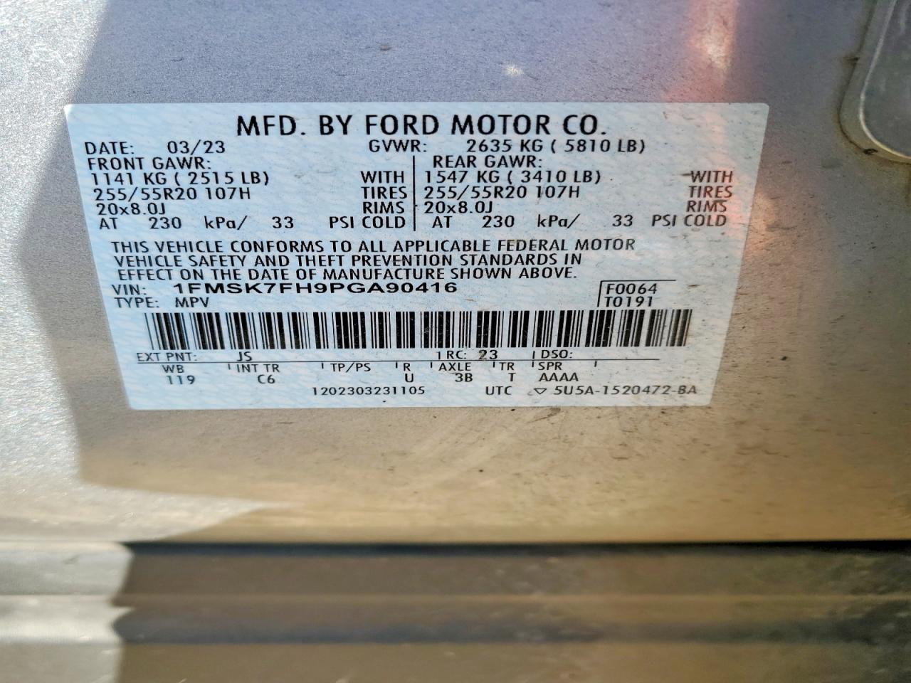 2023 FORD EXPLORER LIMITED photo 37