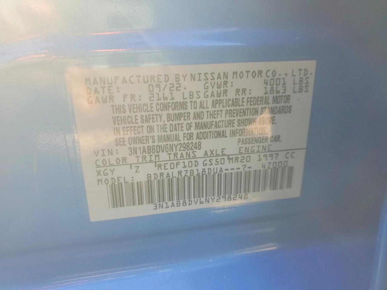 2022 NISSAN SENTRA SR photo 34