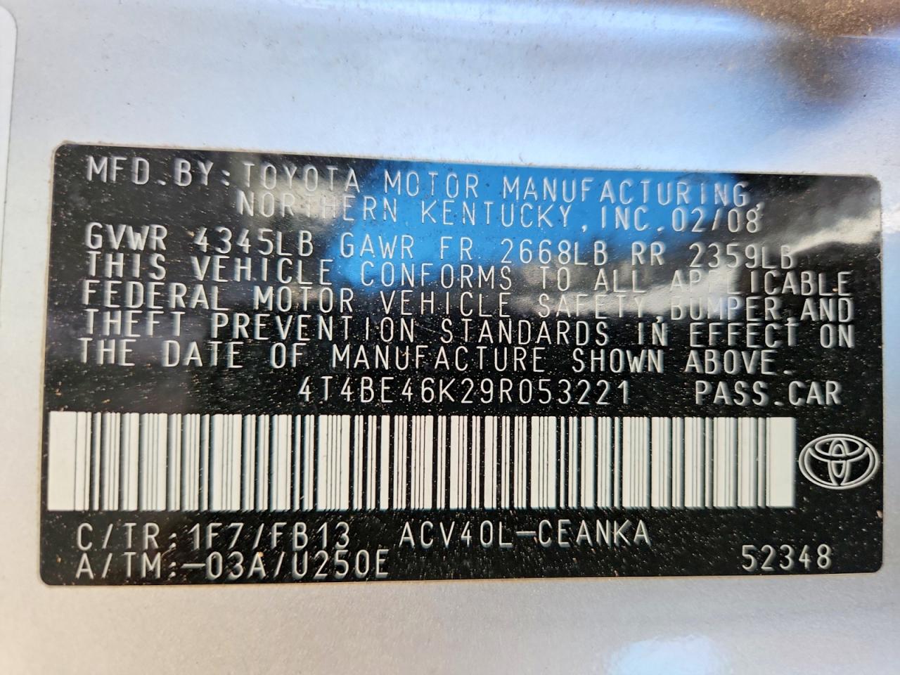 2009 TOYOTA CAMRY LE photo 37