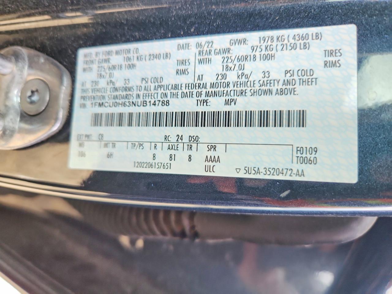 2022 FORD ESCAPE SEL photo 13