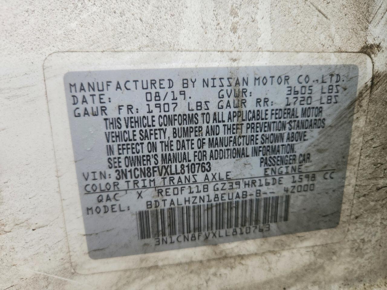 2020 NISSAN VERSA SR photo 34