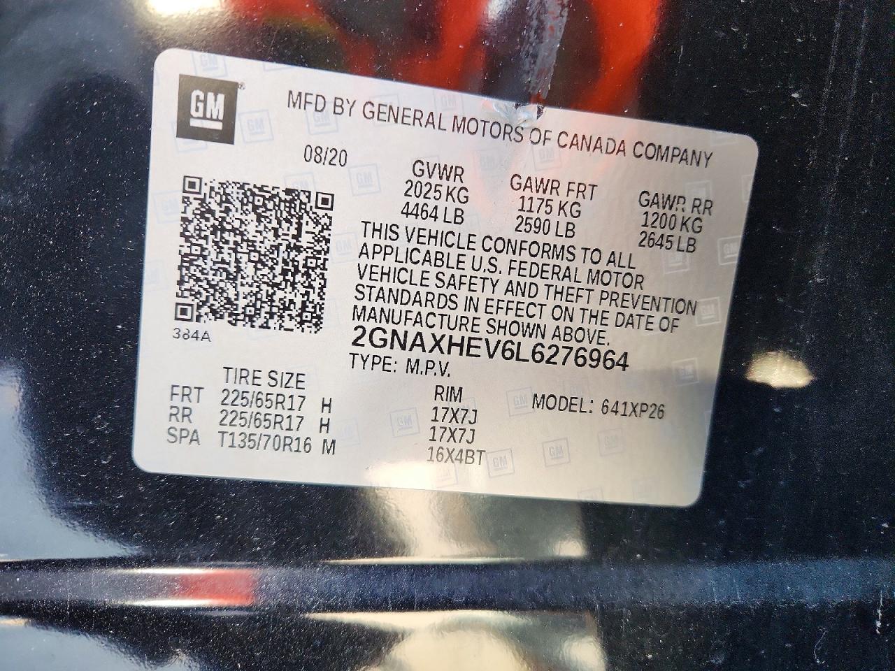 2020 CHEVROLET EQUINOX LS photo 14