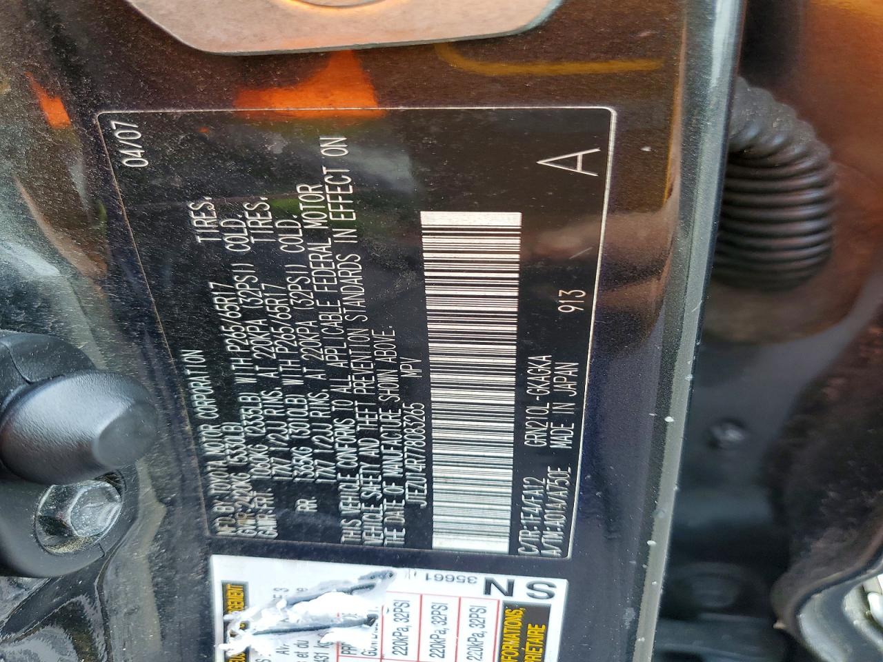 2007 TOYOTA 4RUNNER SR5 photo 37