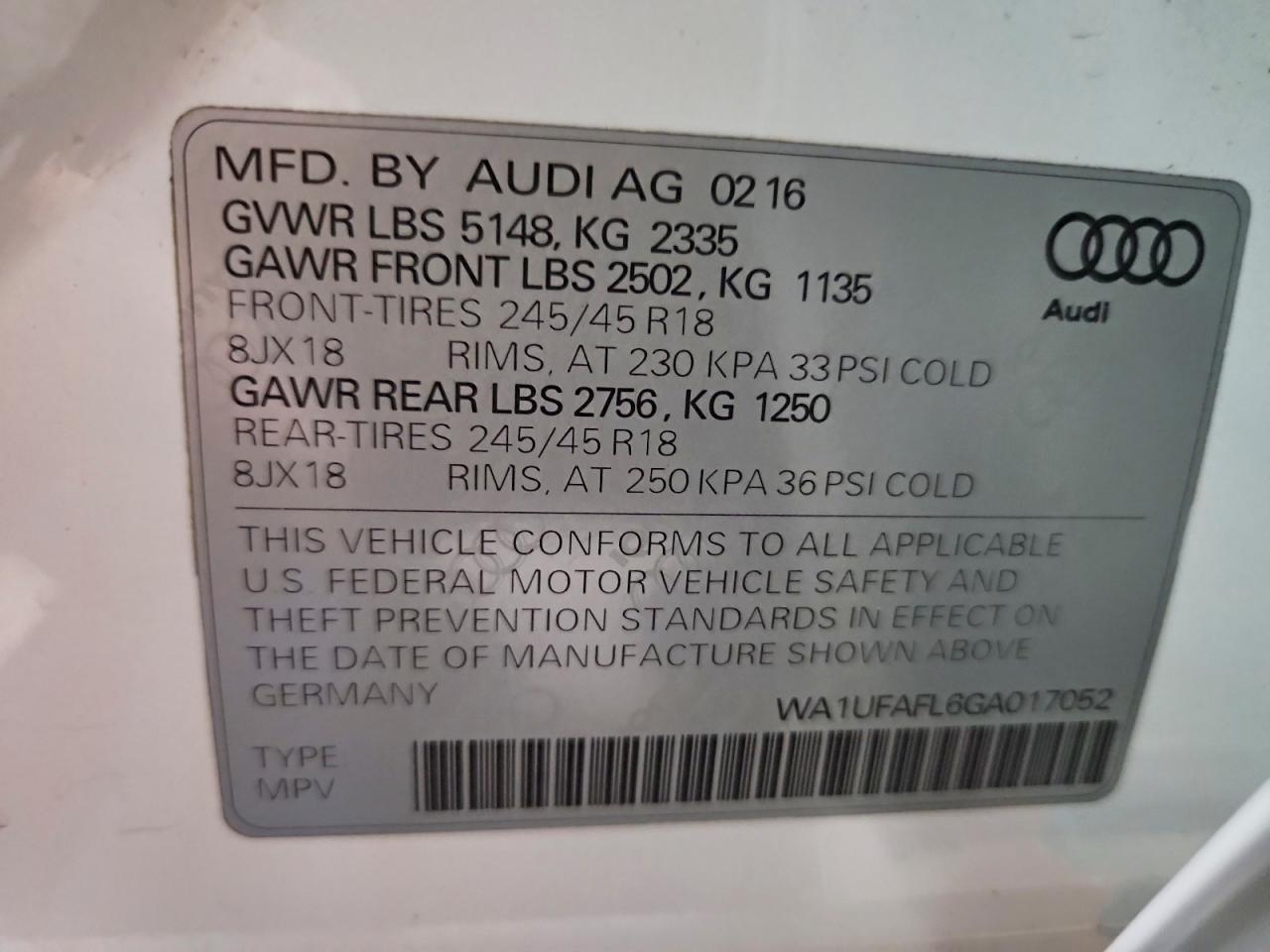 2016 AUDI A4 ALLROAD PREMIUM PLUS photo 27
