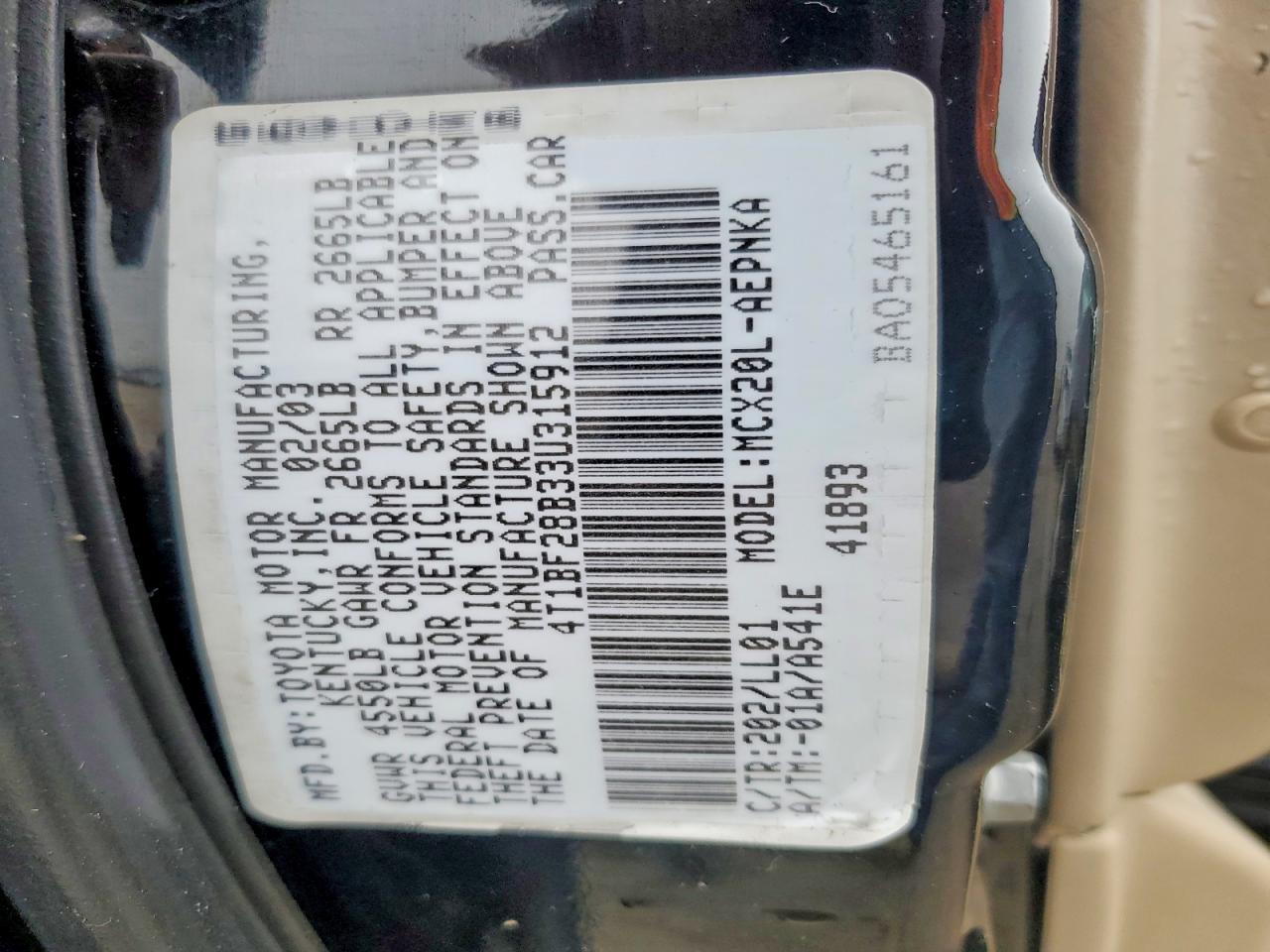 2003 TOYOTA AVALON XL photo 23