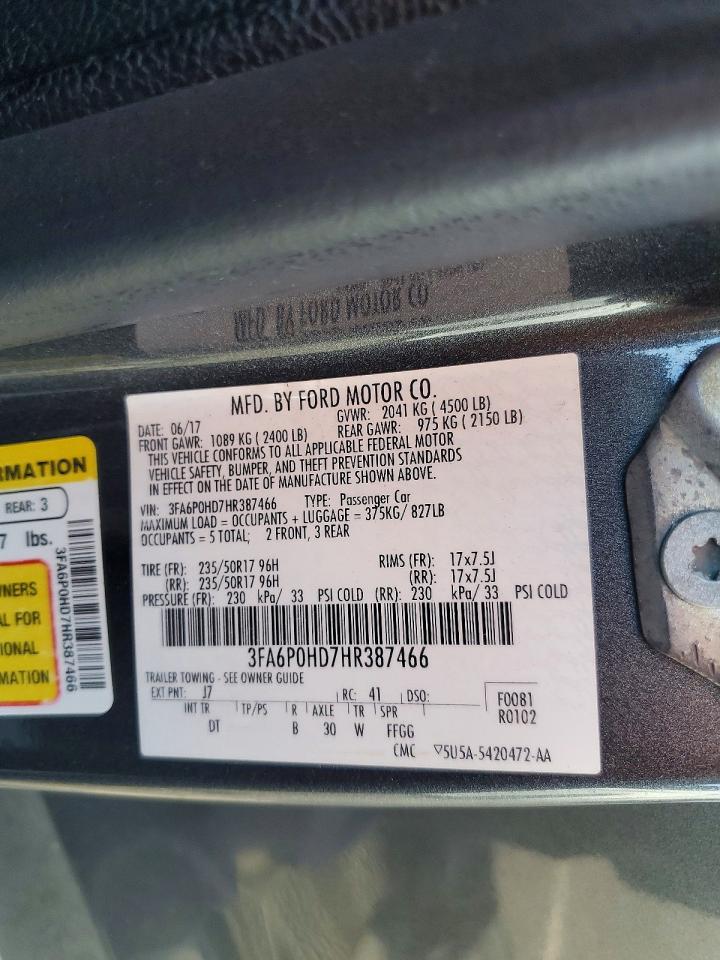 2017 FORD FUSION SE photo 23