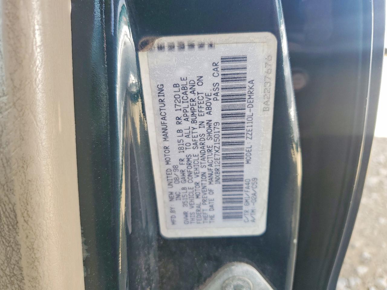 1999 TOYOTA COROLLA VE photo 12