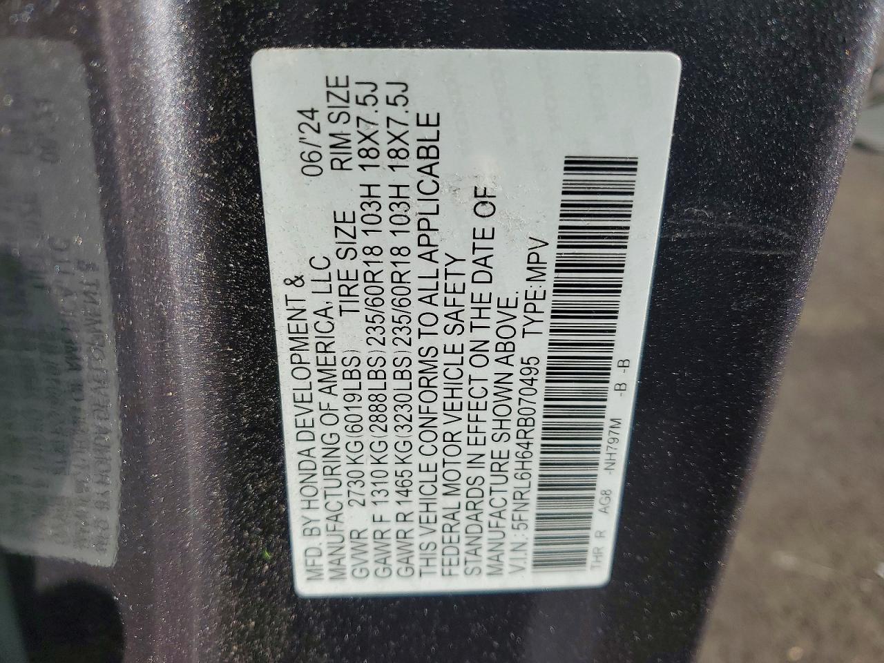 2024 HONDA ODYSSEY EXL photo 14