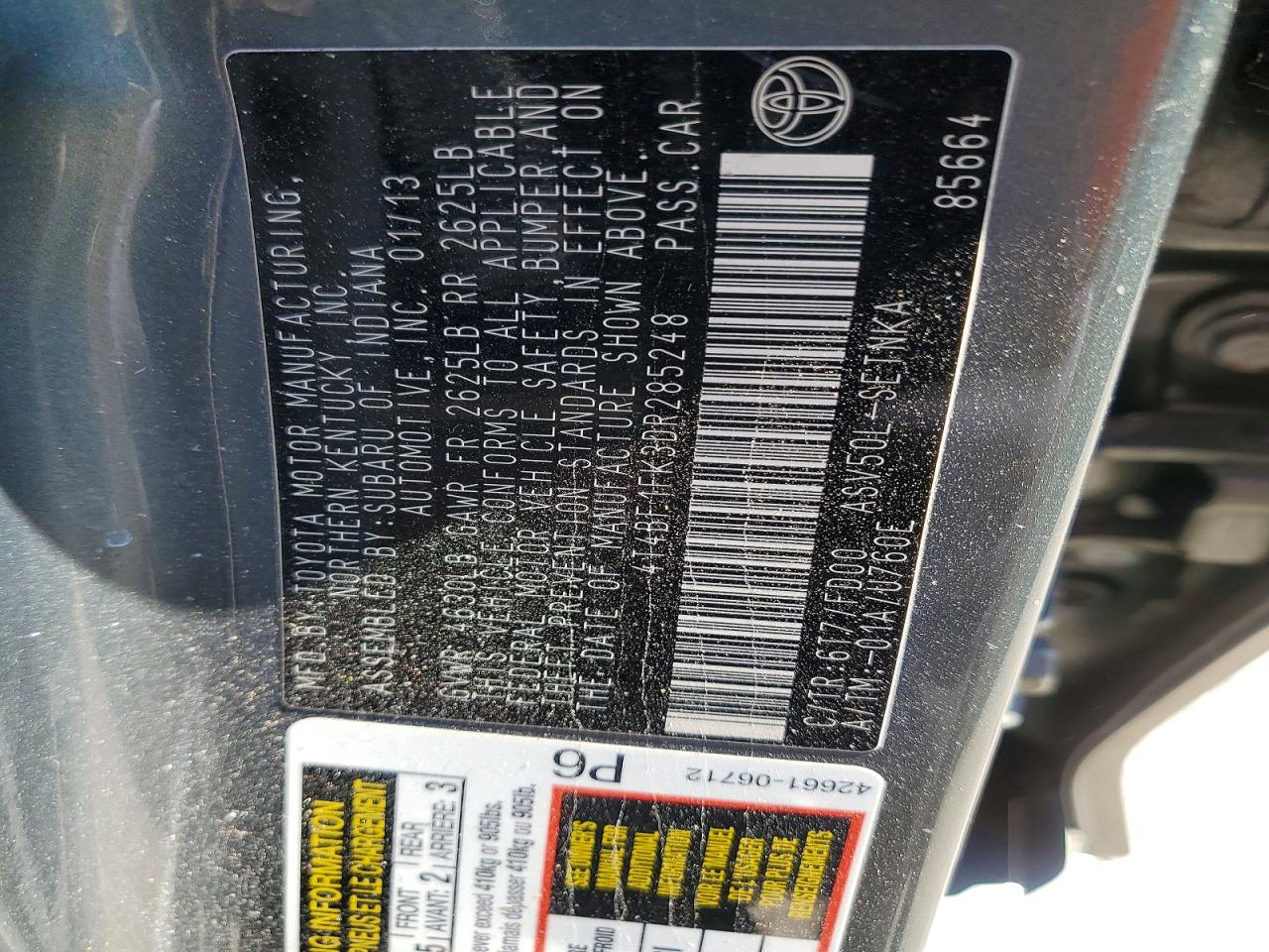 2013 TOYOTA CAMRY LE photo 23