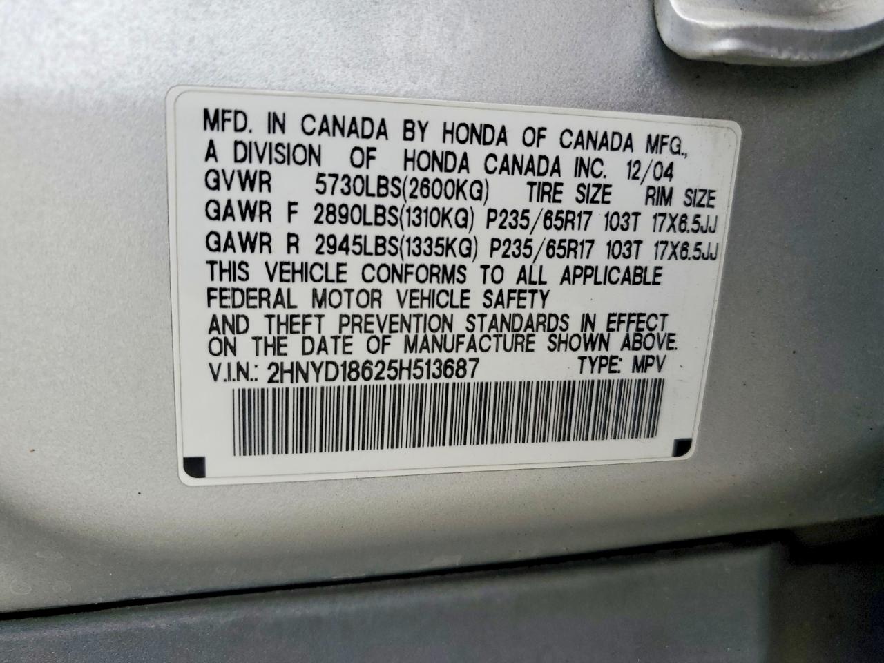 2005 ACURA MDX TOURING photo 37