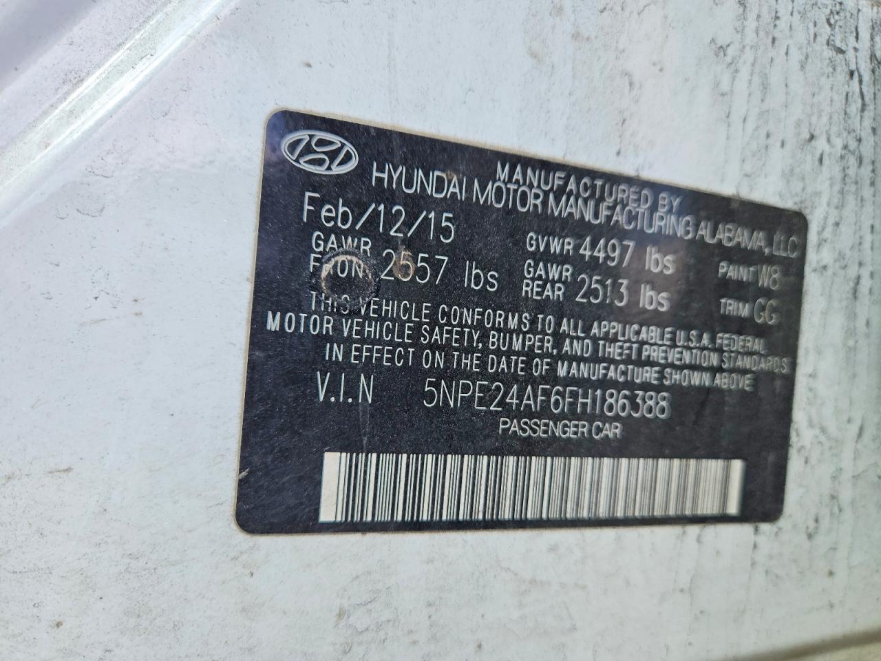 2015 HYUNDAI SONATA SE photo 12