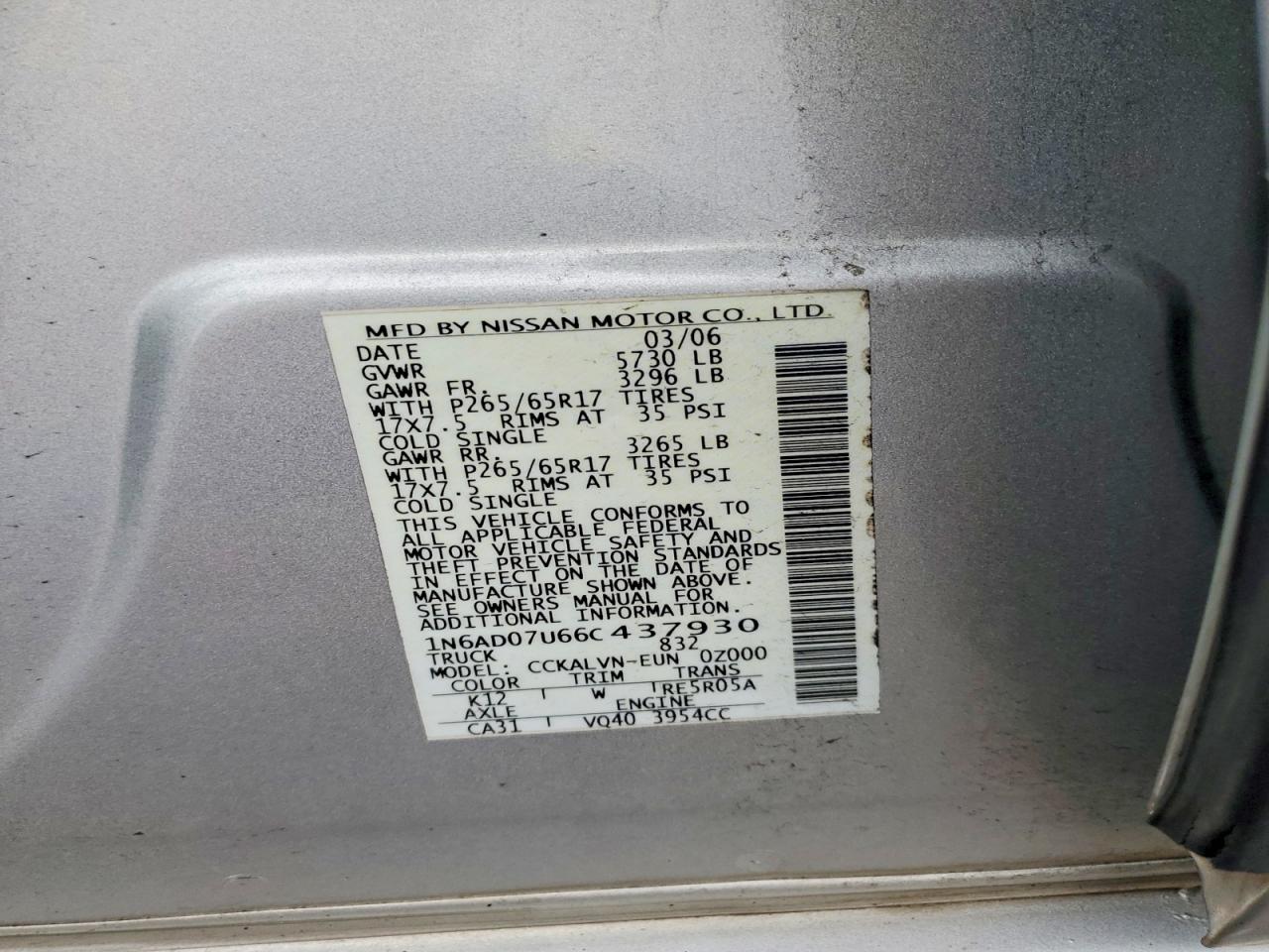 2006 NISSAN FRONTIER SE photo 23