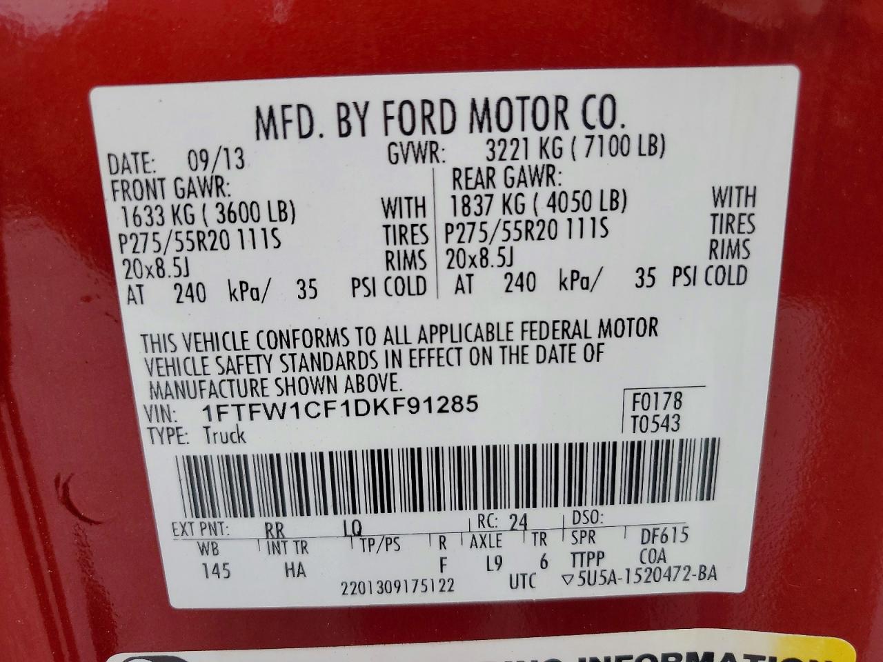 2013 FORD F150 SUPERCREW photo 12