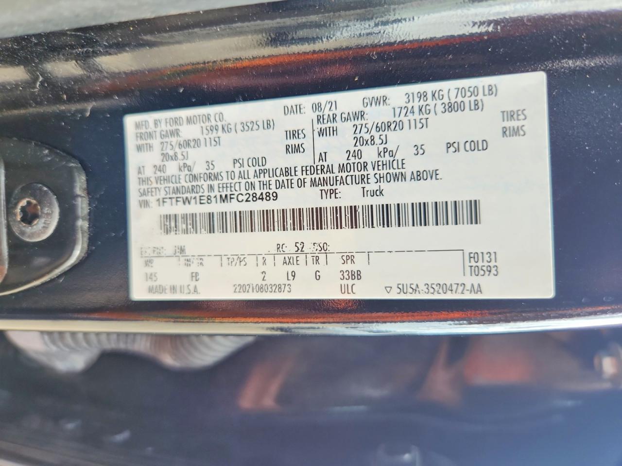 2021 FORD F150 SUPERCREW photo 12
