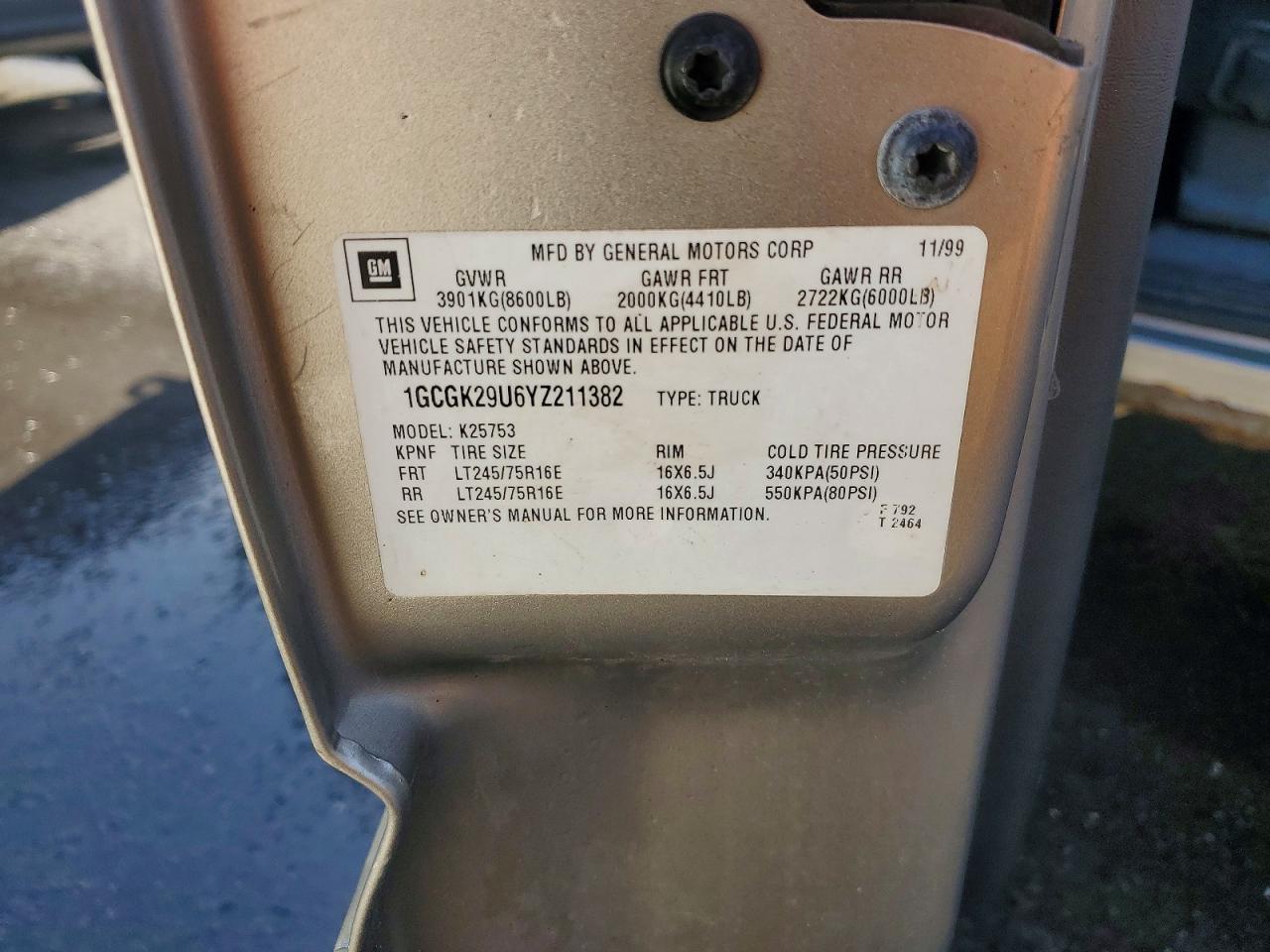 2000 CHEVROLET SILVERADO K2500 photo 12