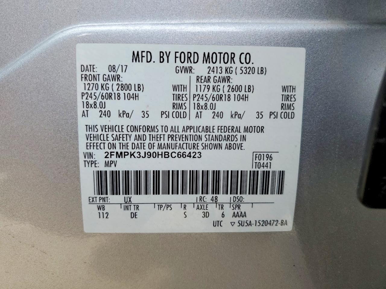 2017 FORD EDGE SEL photo 37