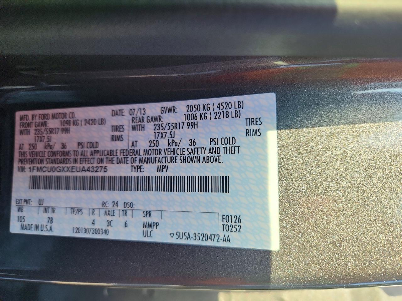 2014 FORD ESCAPE SE photo 37