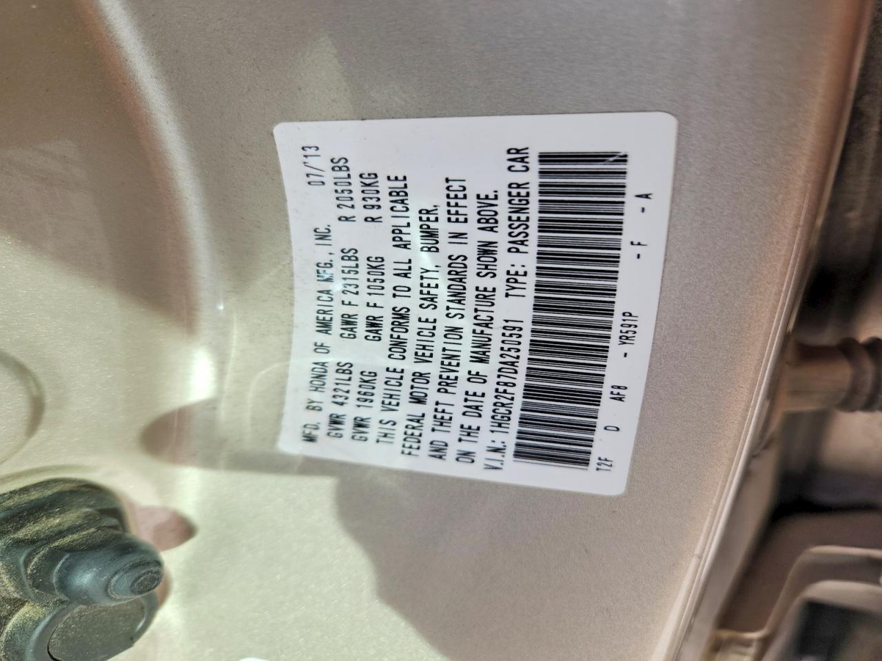 2013 HONDA ACCORD EXL photo 13