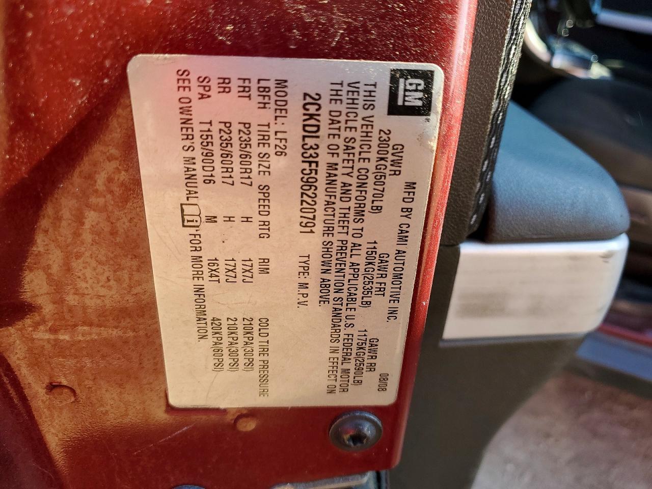 2009 PONTIAC TORRENT photo 25