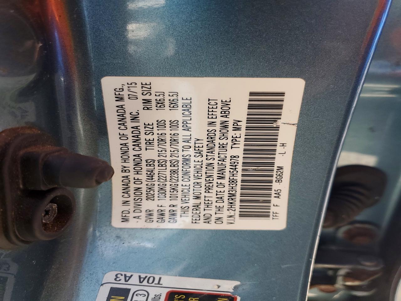 2015 HONDA CR-V LX photo 13