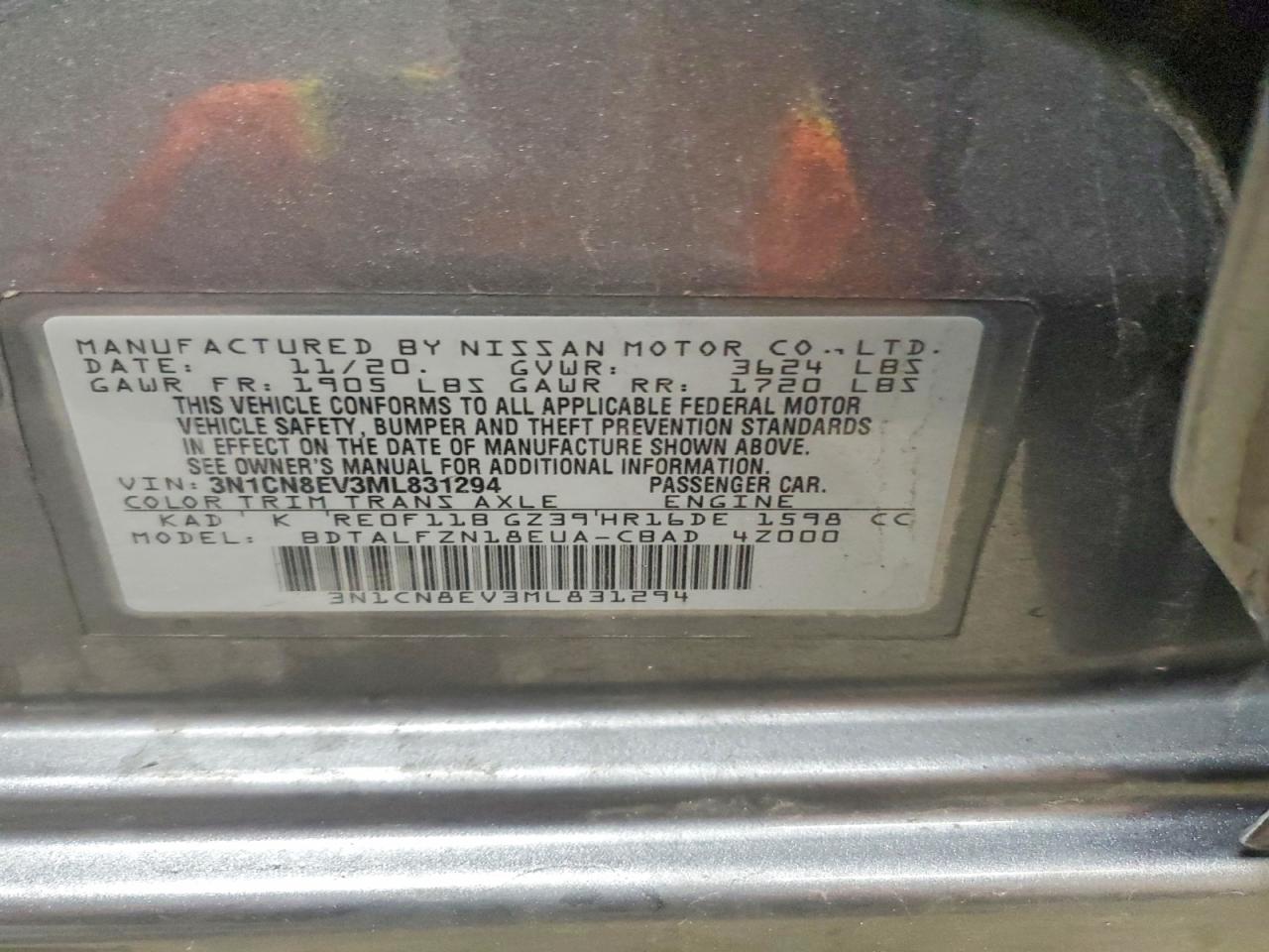 2021 NISSAN VERSA SV photo 13