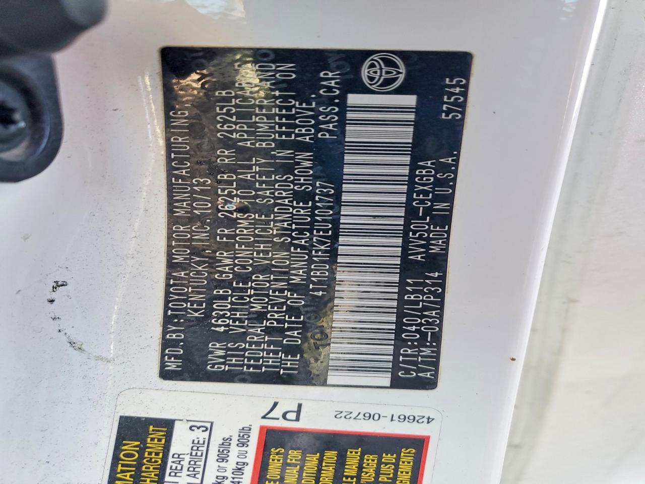 2014 TOYOTA CAMRY HYBRID photo 12