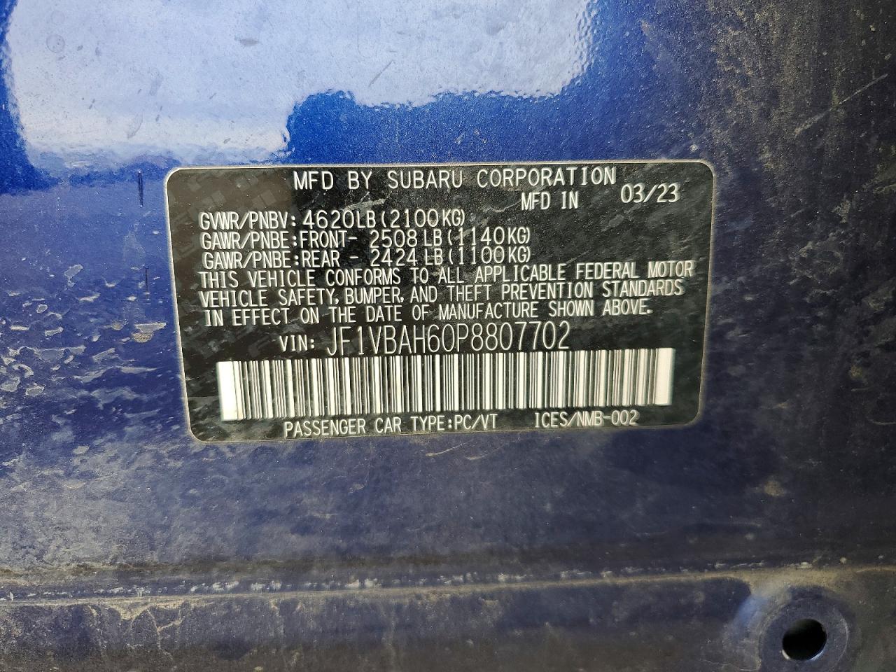 2023 SUBARU WRX PREMIUM photo 13