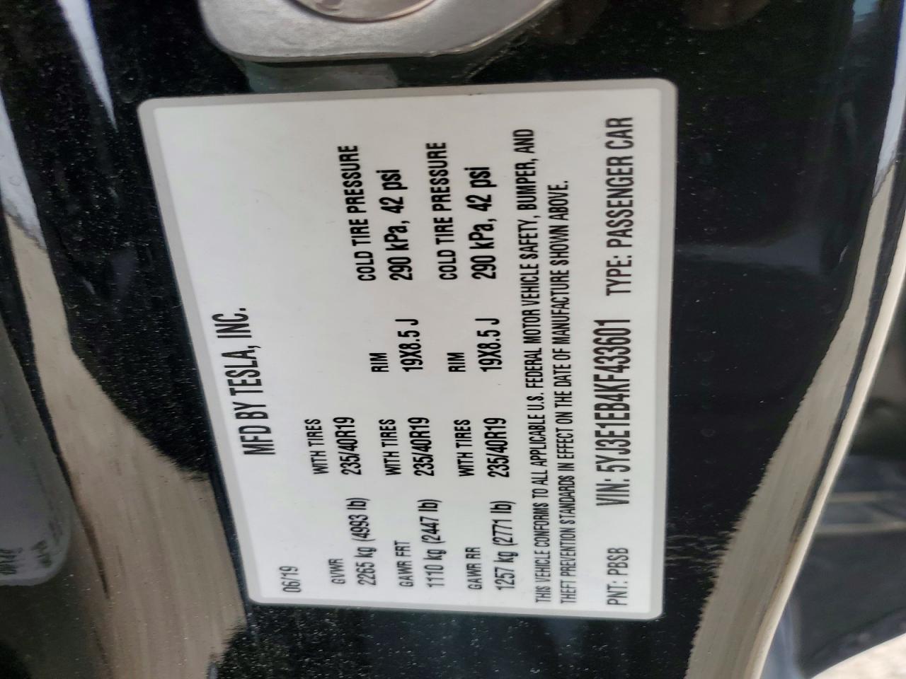 2019 TESLA MODEL 3 photo 23