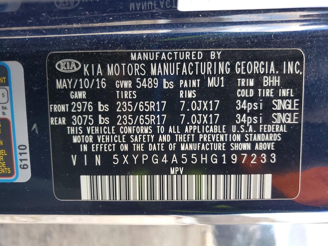 2017 KIA SORENTO LX V6 photo 13