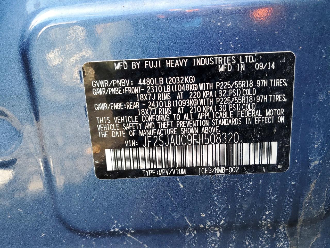 2015 SUBARU FORESTER 2.5I TOURING photo 37
