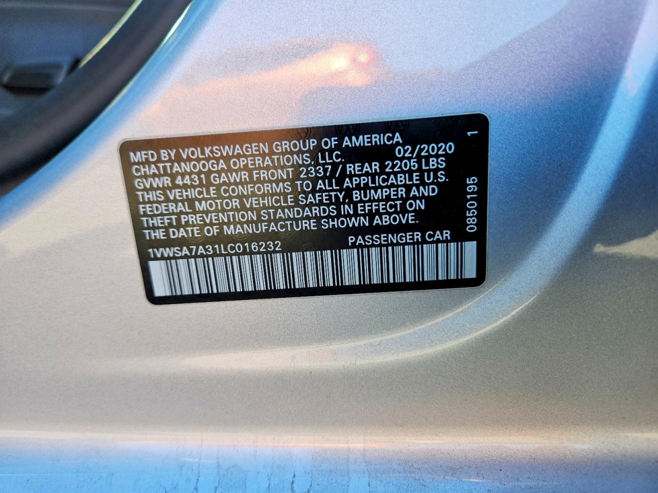 2020 VOLKSWAGEN PASSAT SE photo 23