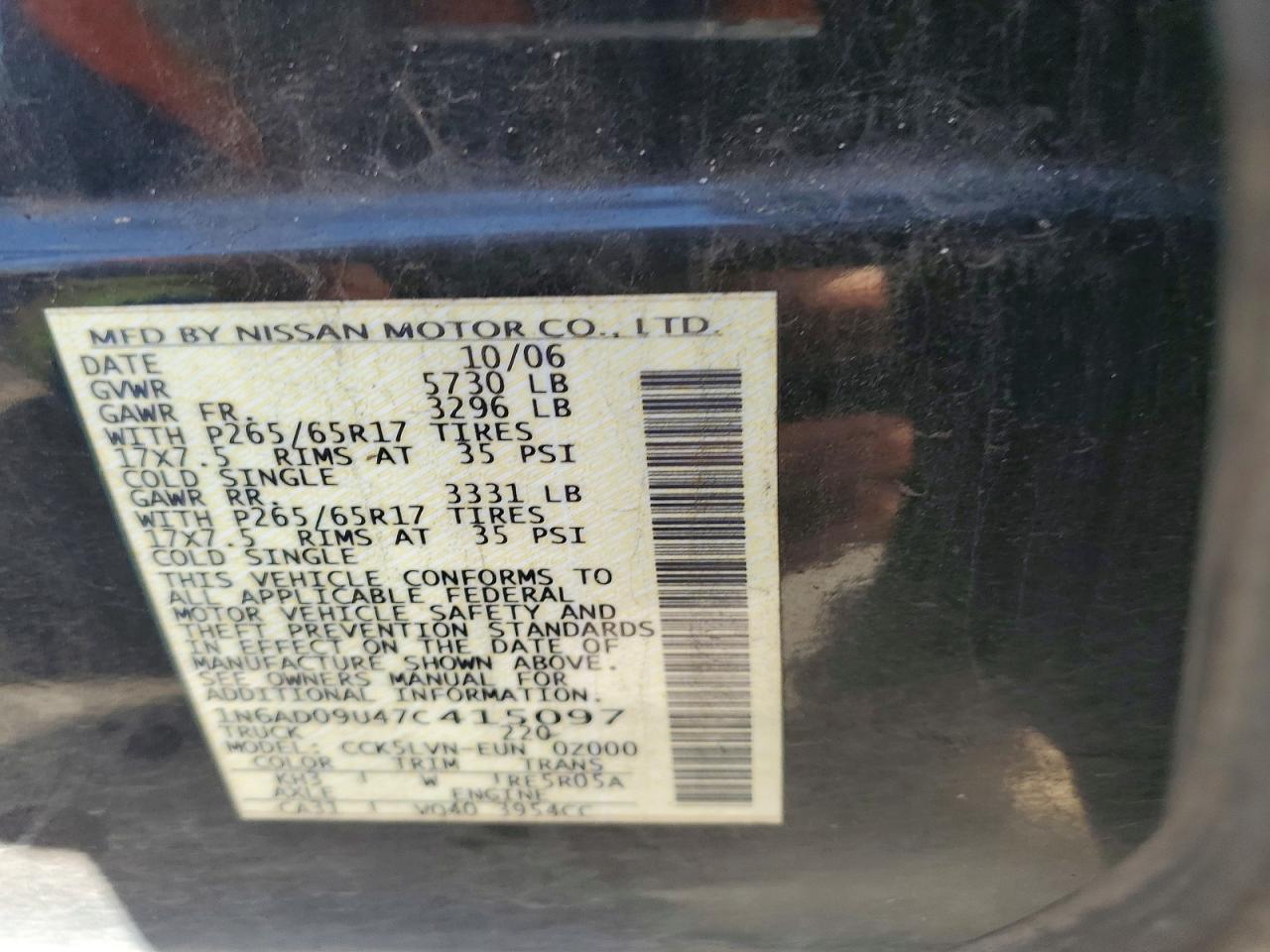 2007 NISSAN FRONTIER photo 25